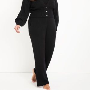 Eloquii black wide leg knit pants Size 14/16